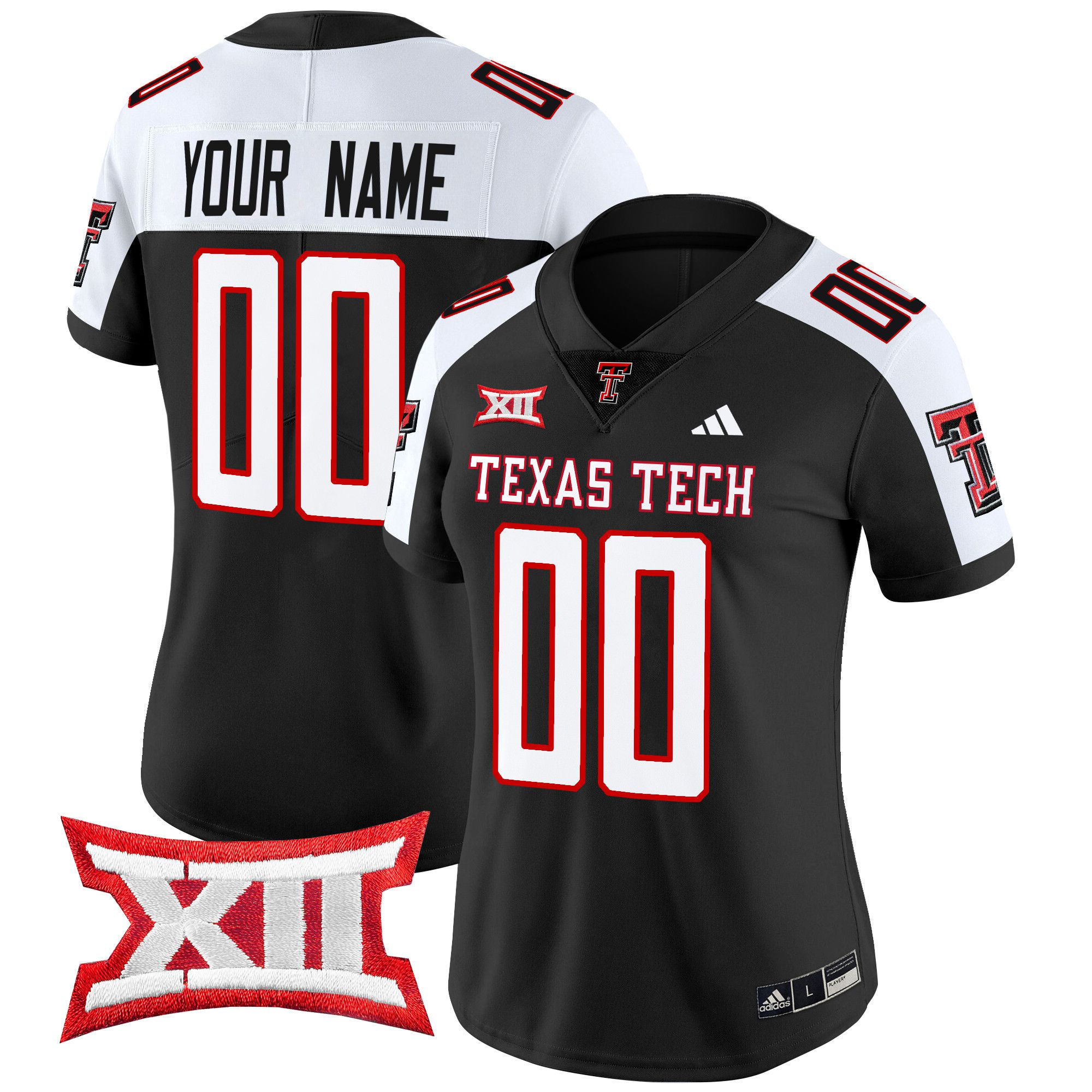 Women Texas Tech Red Raiders Black 2024 Vapor Limited Custom NCAA Jersey->customized ncaa jersey->Custom Jersey